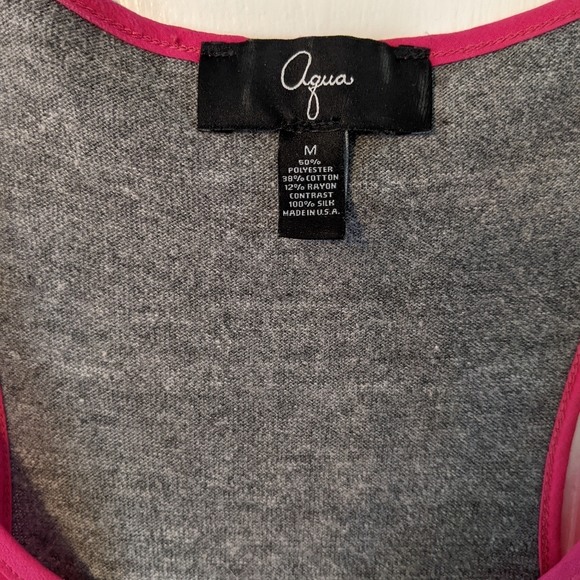 Aqua Made in USA Silk Front Hot Pink Sleeveless Top - Picture 3 of 3